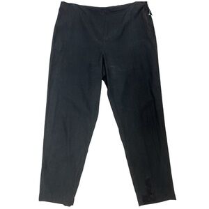 Eileen Fisher Pants Womens Medium Black Silk Cotton Blend‎ Side Zip Straight Leg